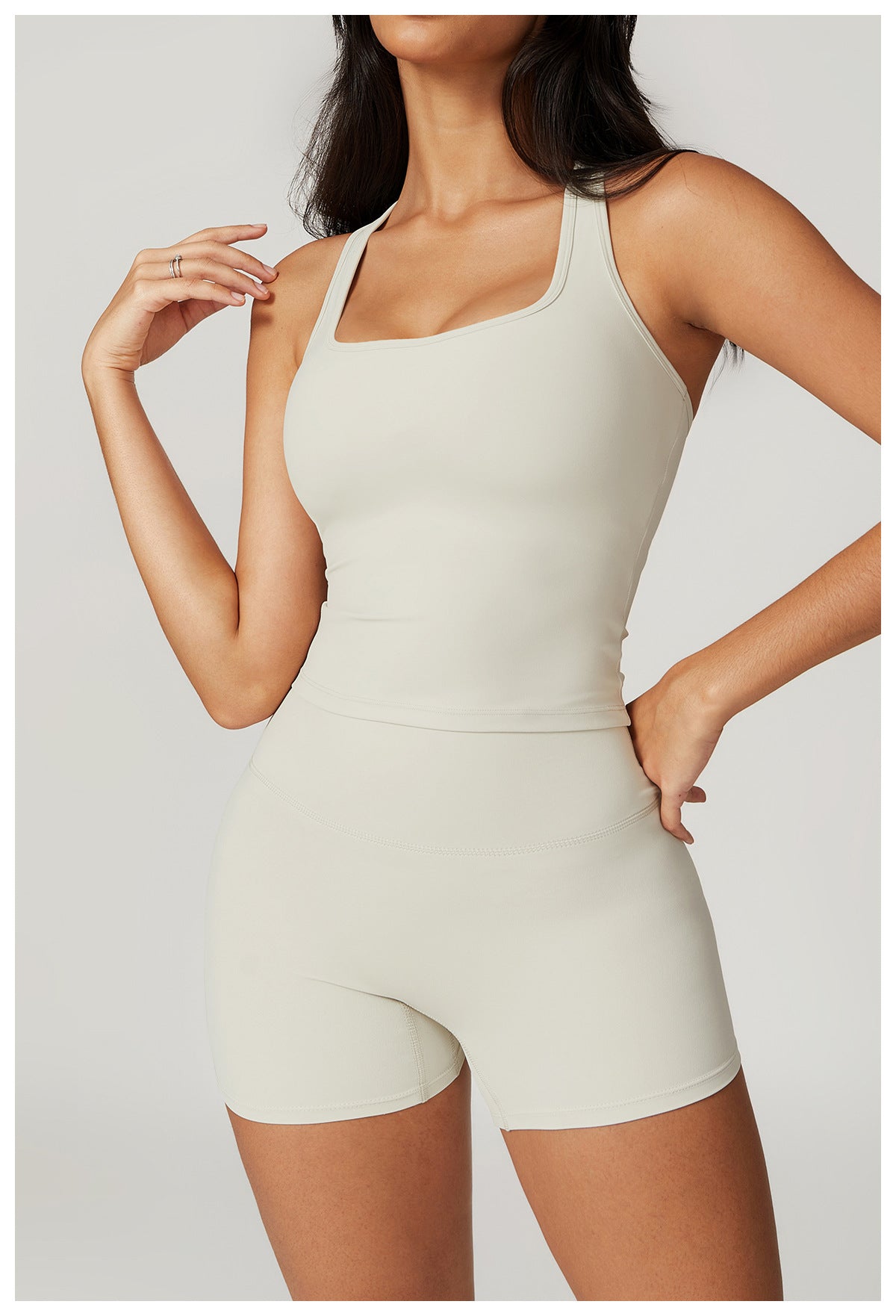 Square Neck Push Up Racer Back Sports Tank Top