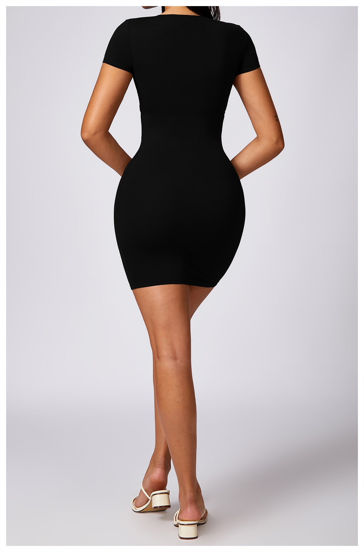 Deep V Neck Hottie Slim Short Dress (with pads)