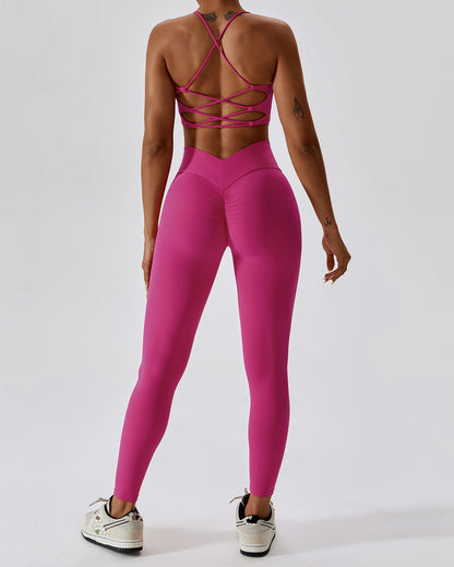 Flash Sale - Skin Touch V Shape Waist Peach Booty Leggings