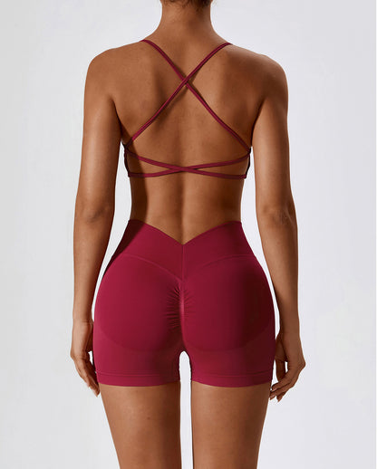 Seamless Knitted Back Beauty Sports Set