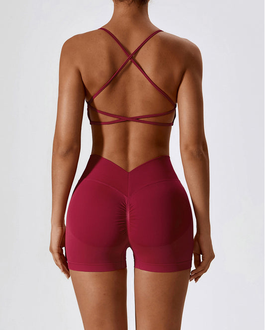Seamless Knitted Back Beauty Sports Set