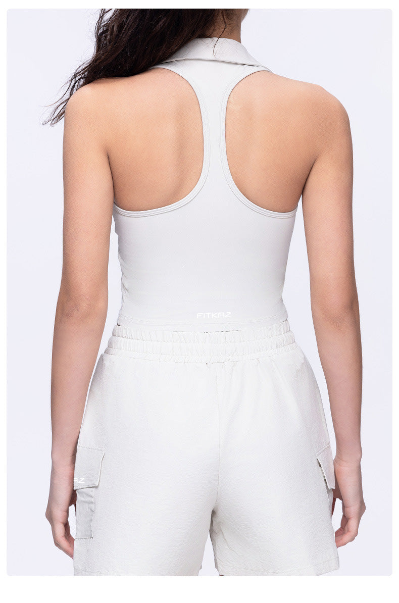Polo U Neck Racer Back Sports Top