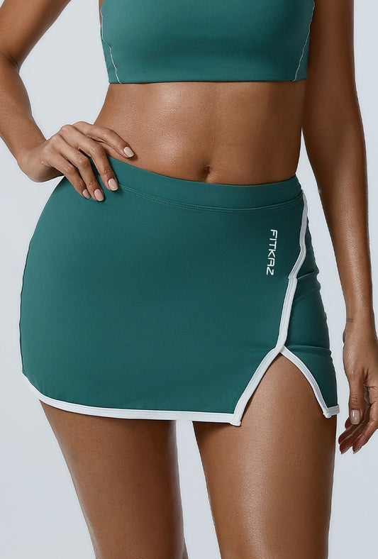 White Line Build-in Shorts Slim Fit Mini Sports Skirts