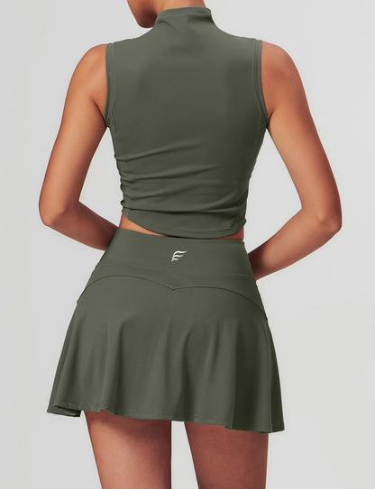 Soft Touch Turtle Neck Sleeveless Sports Top