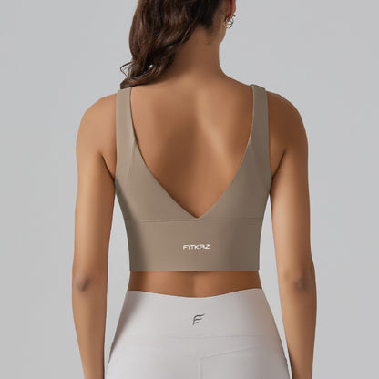 Full Coverage Deep V Back Beauty High Intensity Sports Bra