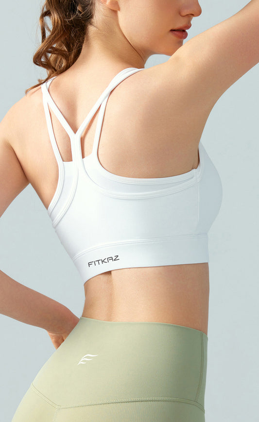 Flash Sale - Mesh Patchwork 2 in 1 Wrinkles Neck Sports Bra