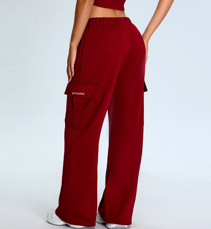 Soft Touch Winter Pockets Loose Straight Cut Sports Pants
