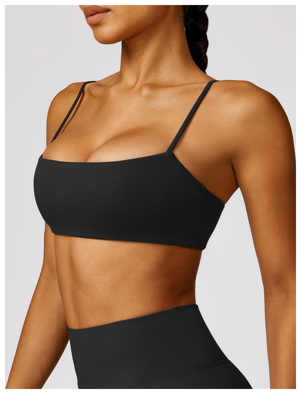 Ultra Soft High Elasticity Thin Straps Flat Tube Sports Bra