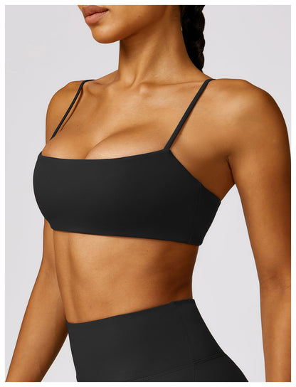 Ultra Soft High Elasticity Thin Straps Flat Tube Sports Bra
