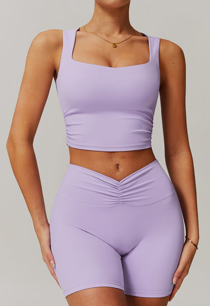 Thick Straps Flat Neck Tank Sports Top