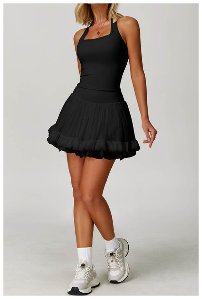 Square Neck Push Up Racer Back Sports Tank Top