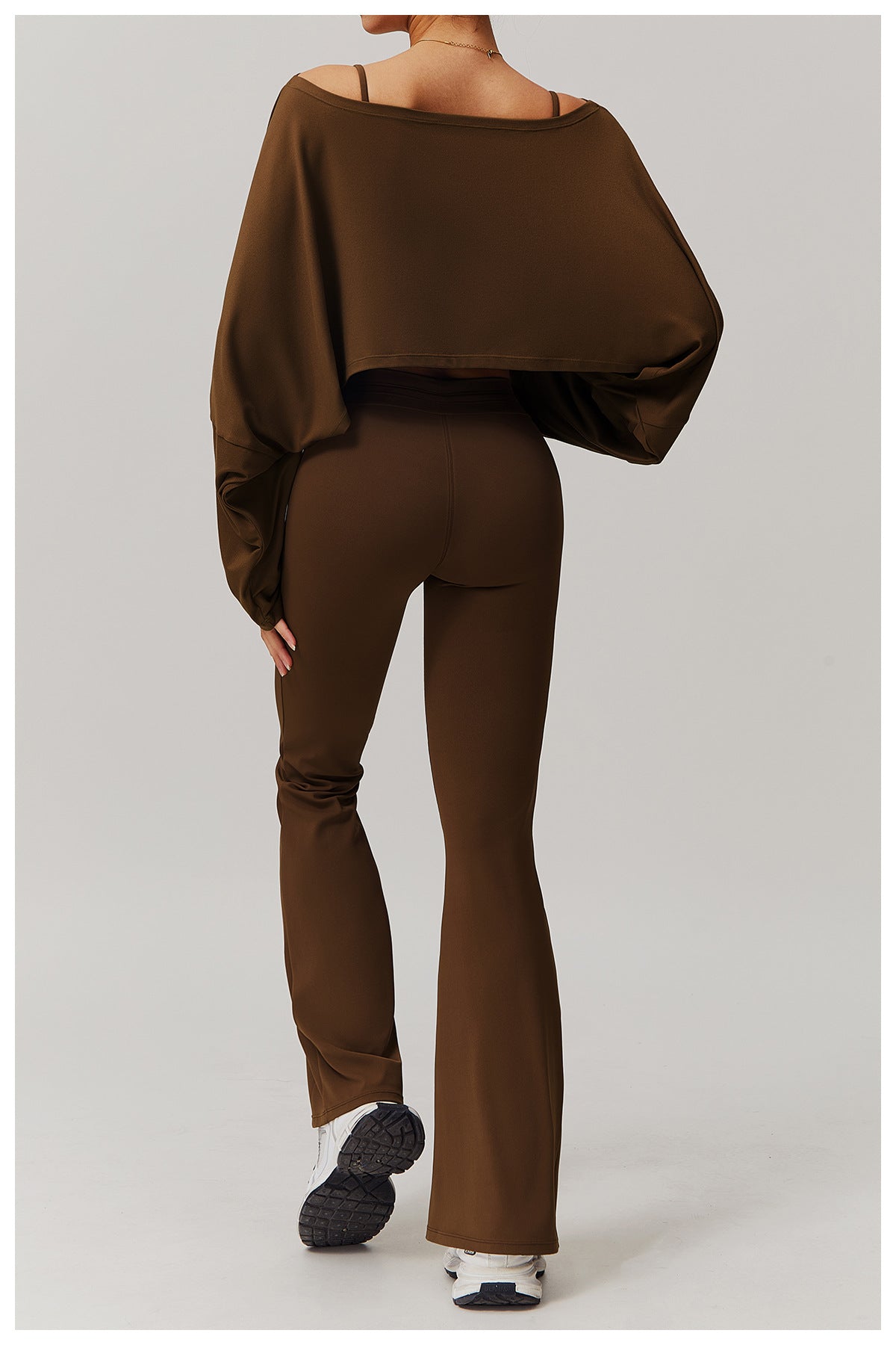 Ultra Soft High Elasticity Wild Neck Long Sleeve Sports Crop Tops