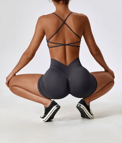 Seamless Knitted Back Beauty Sports Set