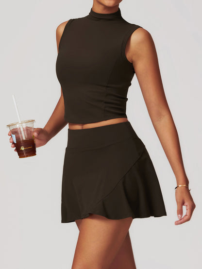 Soft Touch Turtle Neck Sleeveless Sports Top