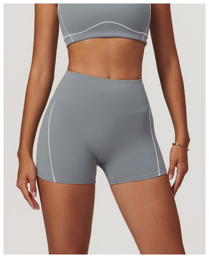 Skin Touch White Doodle Lines Sports Shorts