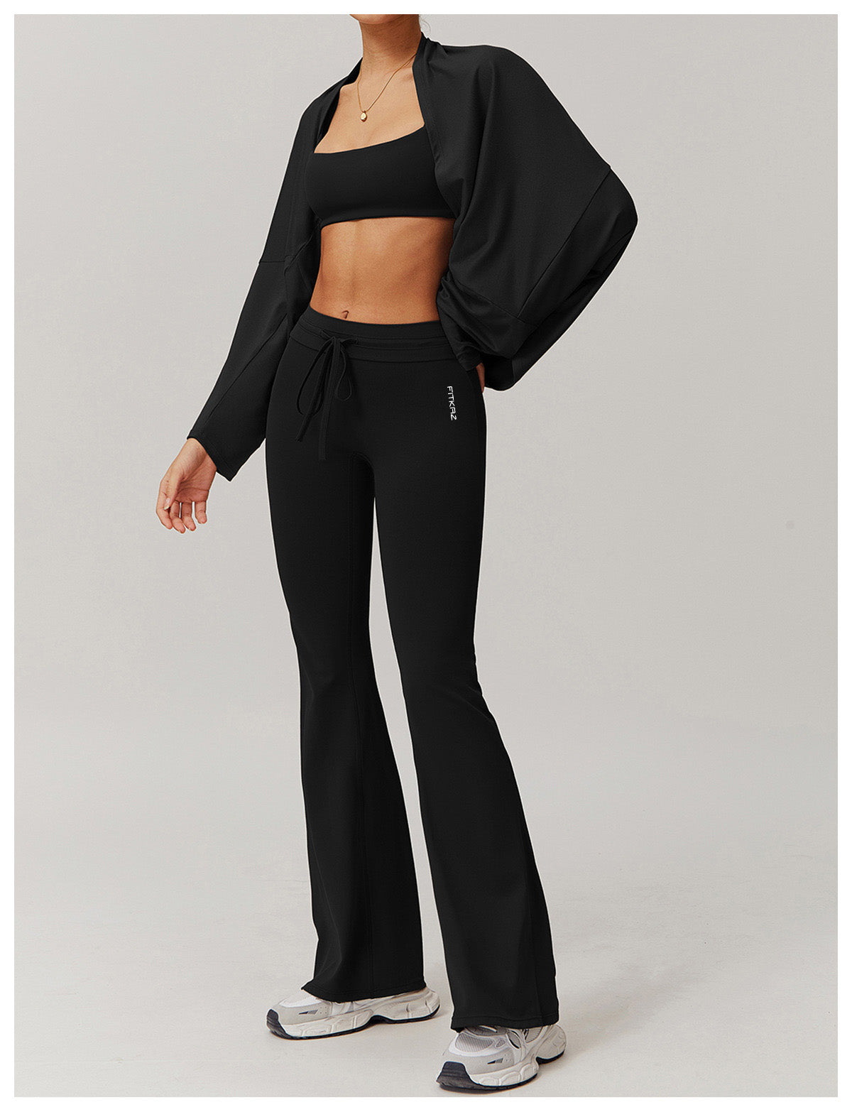 Ultra Soft High Elasticity Wild Neck Long Sleeve Sports Crop Tops