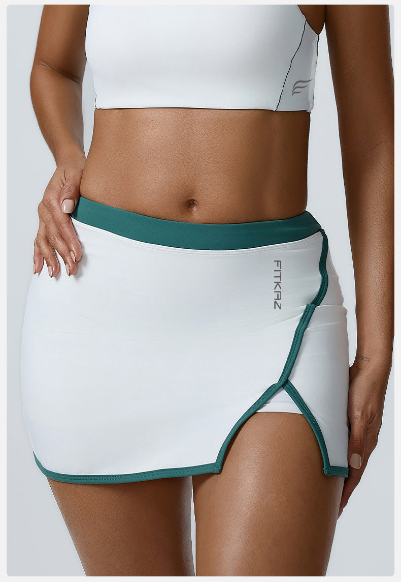 White Line Build-in Shorts Slim Fit Mini Sports Skirts