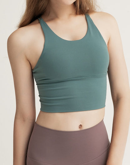 Thin Straps Ladder Crossed Back Beauty Push Up Sports Bra