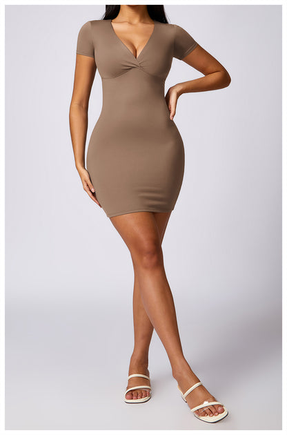 Deep V Neck Hottie Slim Short Dress (with pads)