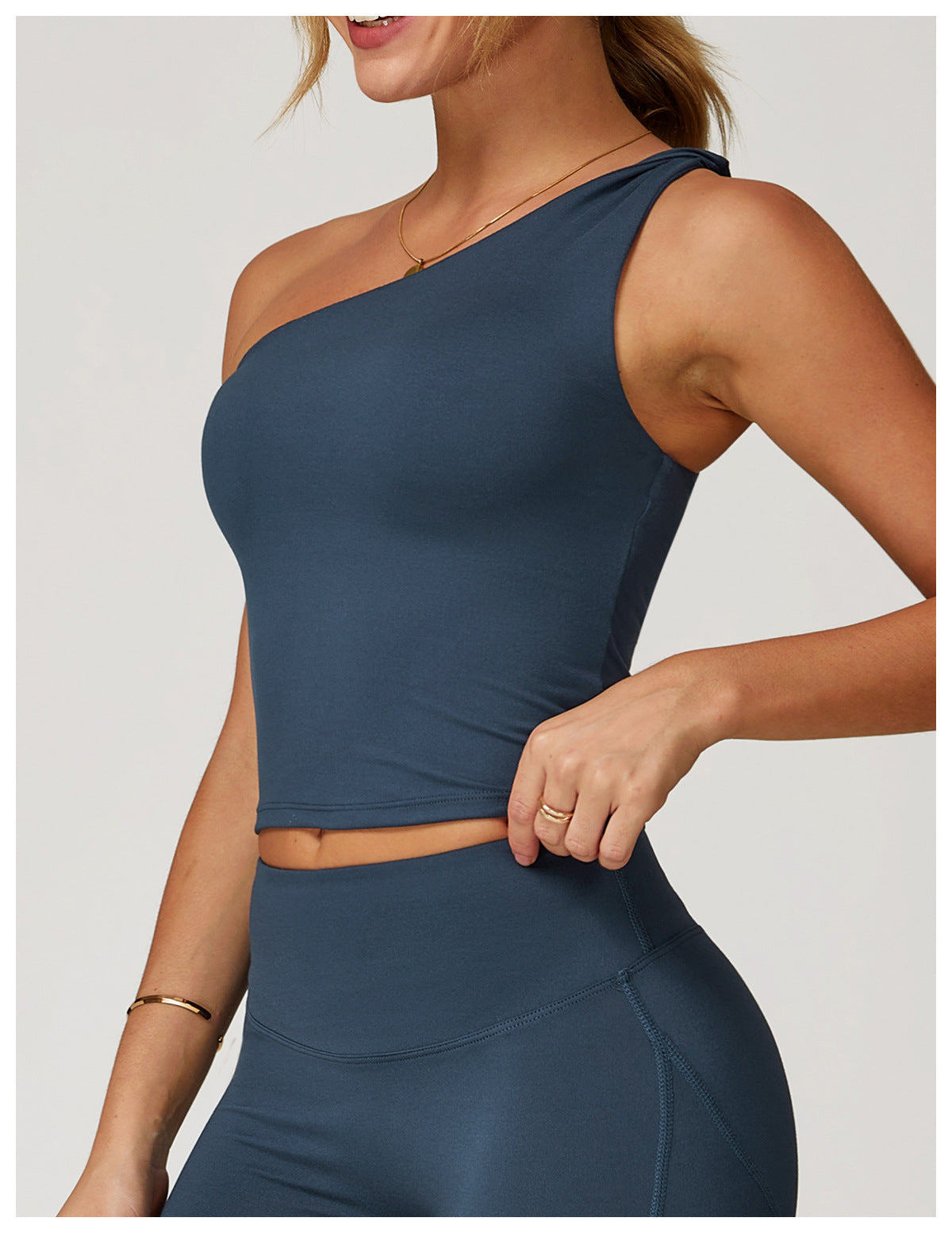 Single Shoulder Slim Casual Sports Tank Top