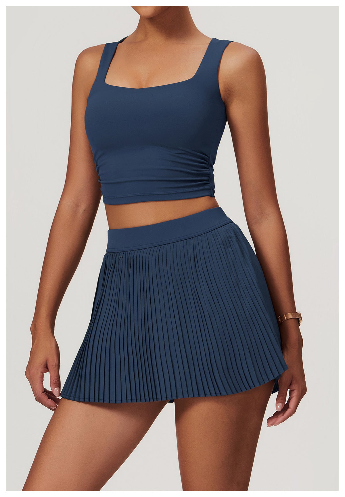 Thick Straps Flat Neck Tank Sports Top