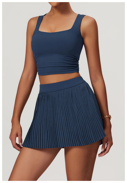 Thick Straps Flat Neck Tank Sports Top