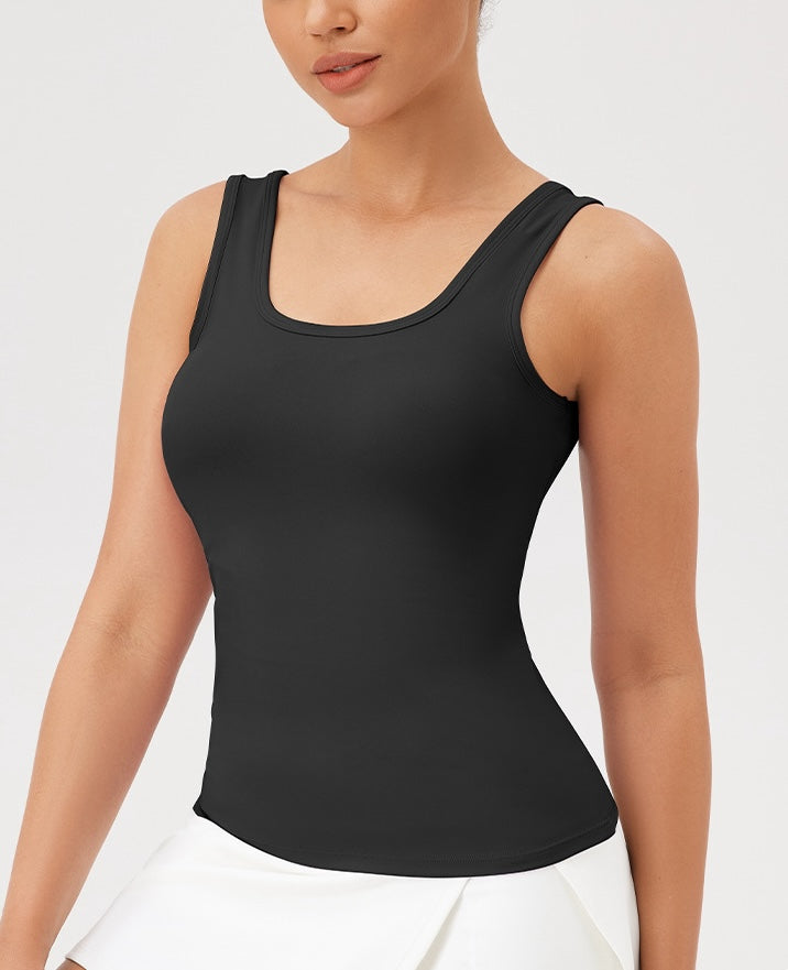 Thick Shoulder Straps Tight Waist Sports Vest Top