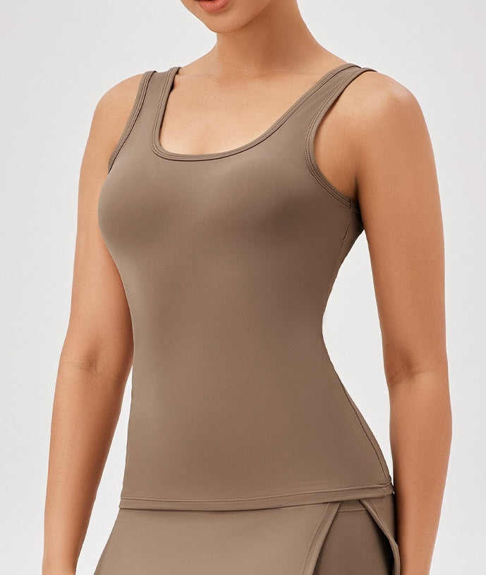 Thick Shoulder Straps Tight Waist Sports Vest Top