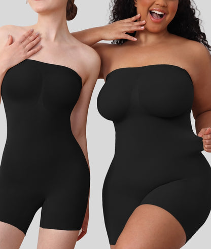 Knitted Ultra Slim Mid Thigh Detachable Straps Bodysuit