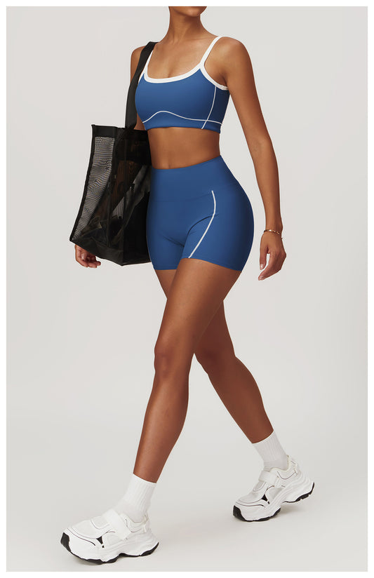 Skin Touch White Doodle Lines Sports Bra