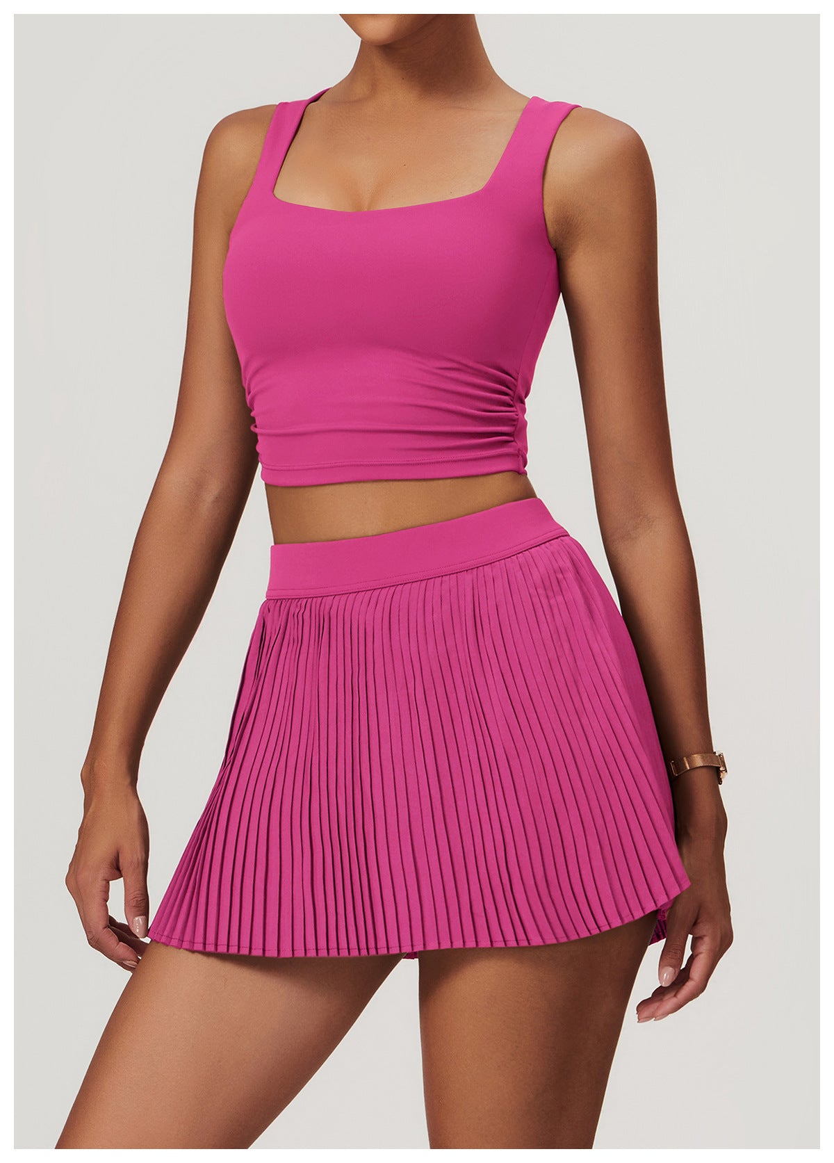 Thick Straps Flat Neck Tank Sports Top