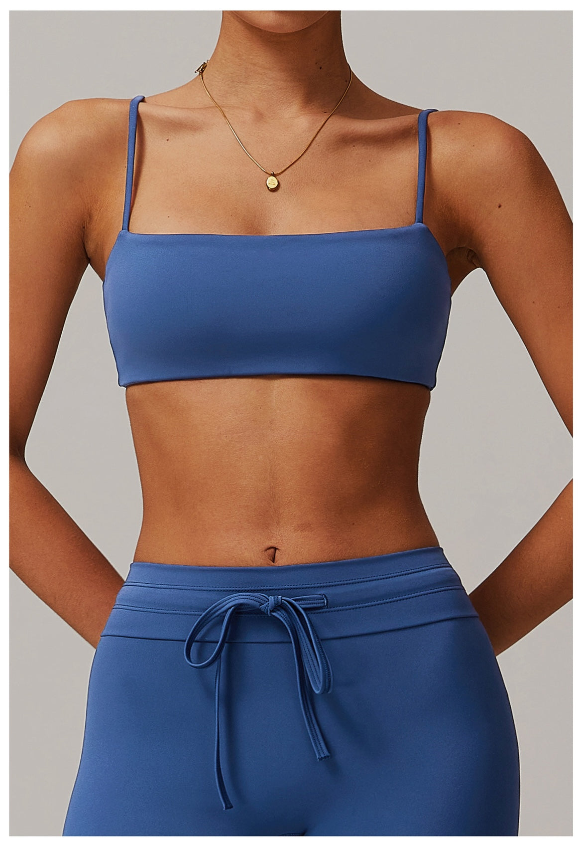 Ultra Soft High Elasticity Thin Straps Flat Tube Sports Bra