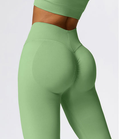 Flash Sale - Knitted Seamless V Shape Back Peach Booty Leggings