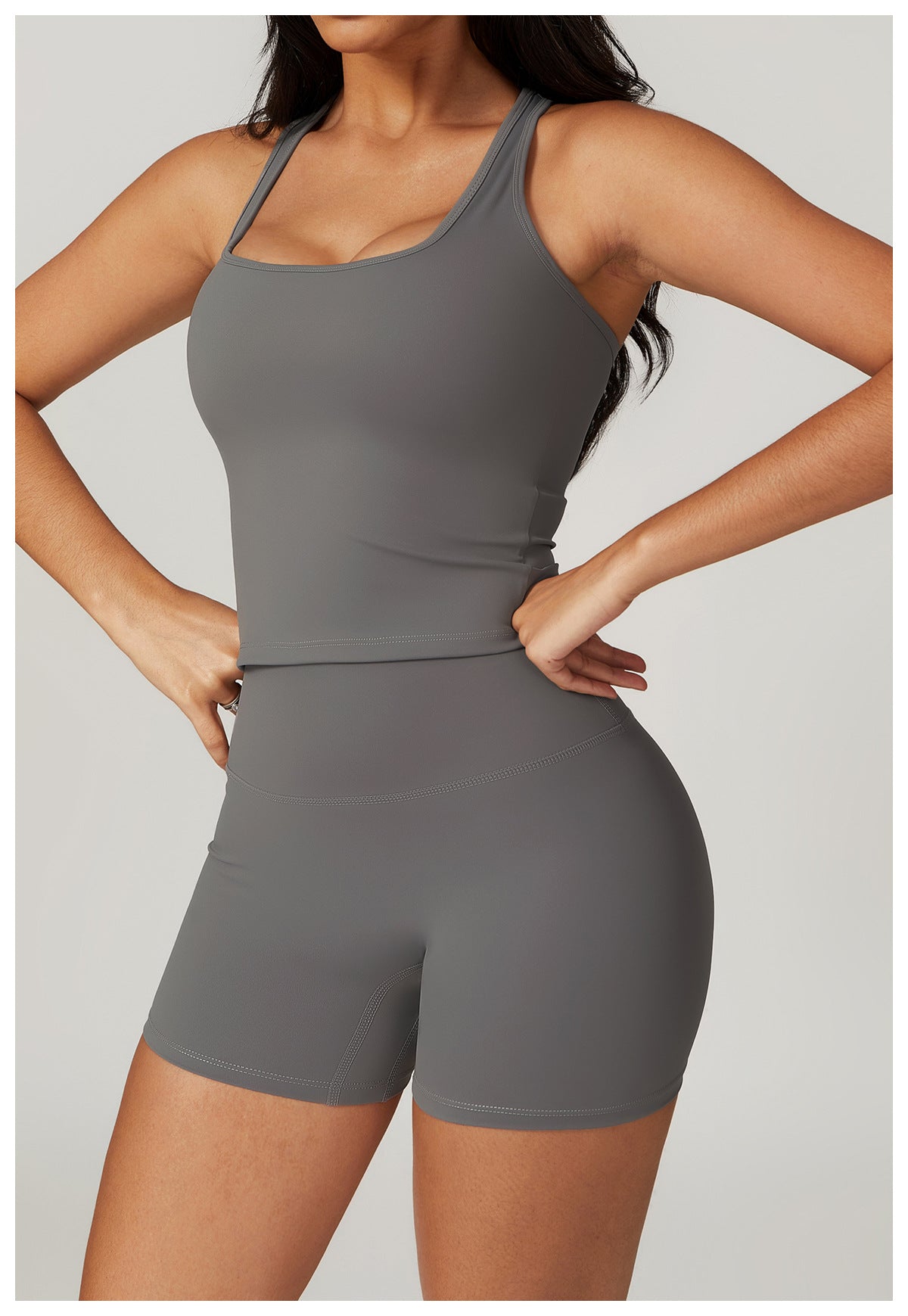 Square Neck Push Up Racer Back Sports Tank Top