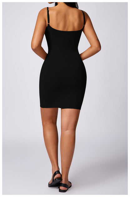 Basic Beauty Slim Fit Thin Straps Back Beauty Slip Dress