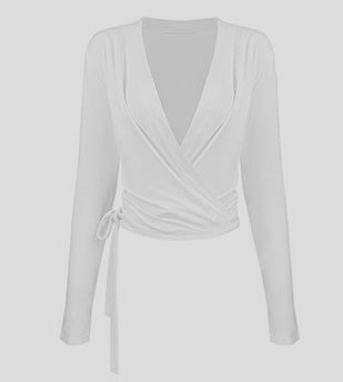 26’ Pilates Queen Wrap Top Pure White