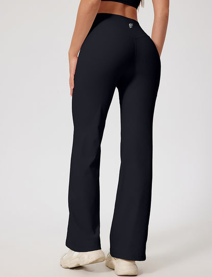 Rib Knit Casual Loose Boot Cut Sports Pants
