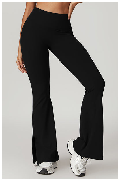 High Waist Casual Splicing Cloudy Touch Boot Cut Sports Pants