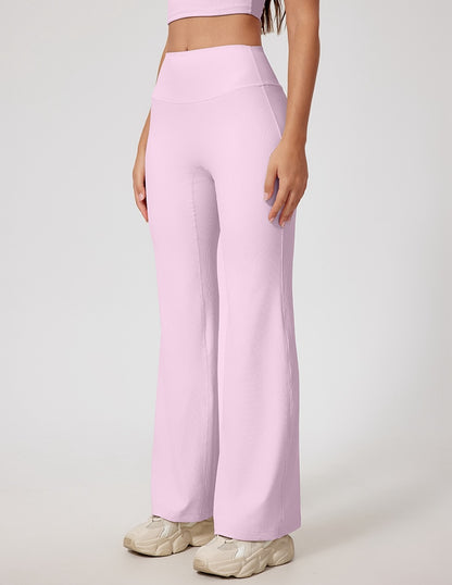 Rib Knit Casual Loose Boot Cut Sports Pants