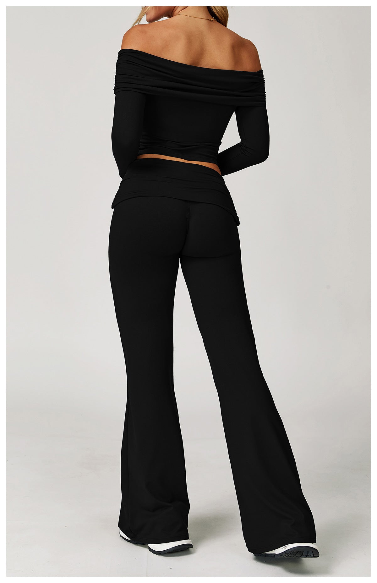 Wrinkles Waist Casual Boot Cut Sports Pants