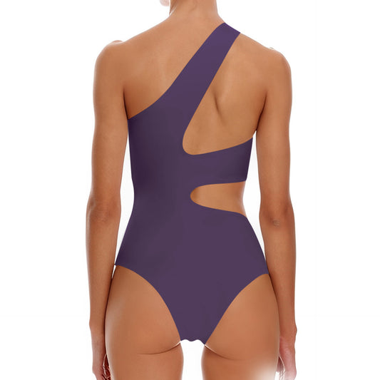 One Shoulder Irregular Hollow One Piece Swimsuit