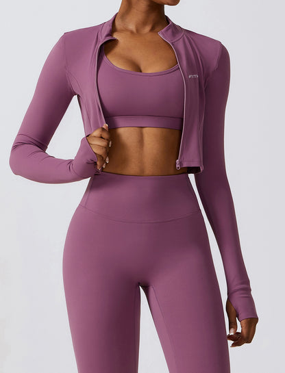 Quick Dry Crop Top Sports Jacket