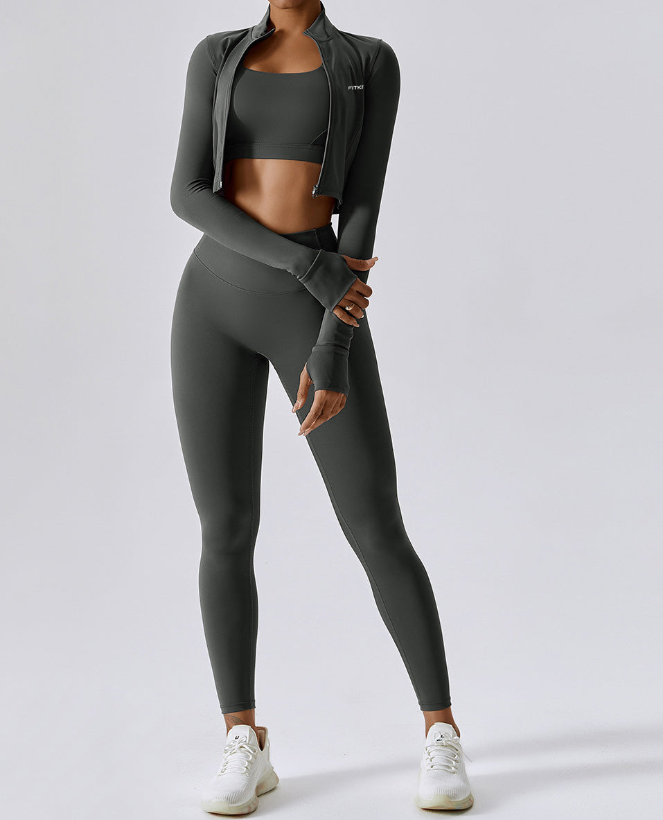 Quick Dry Crop Top Sports Jacket