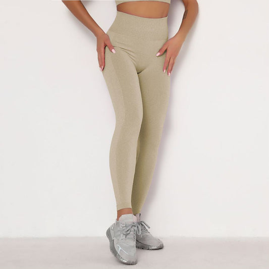 Classic Stretchy Seamless Peach Booty Leggings - Khaki